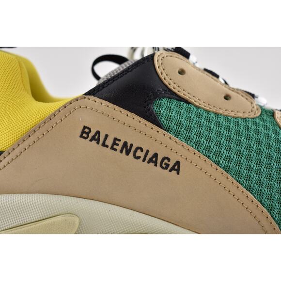 Balenciaga Triple S Sneakers Beige Green Yellow 2018 Reissue Flat Platform 46 13 - Picture 4 of 15